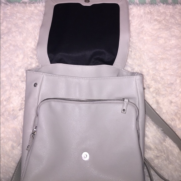 Urban Outfitters Faux Leather Gray Taupe Backpack - Picture 7 of 10